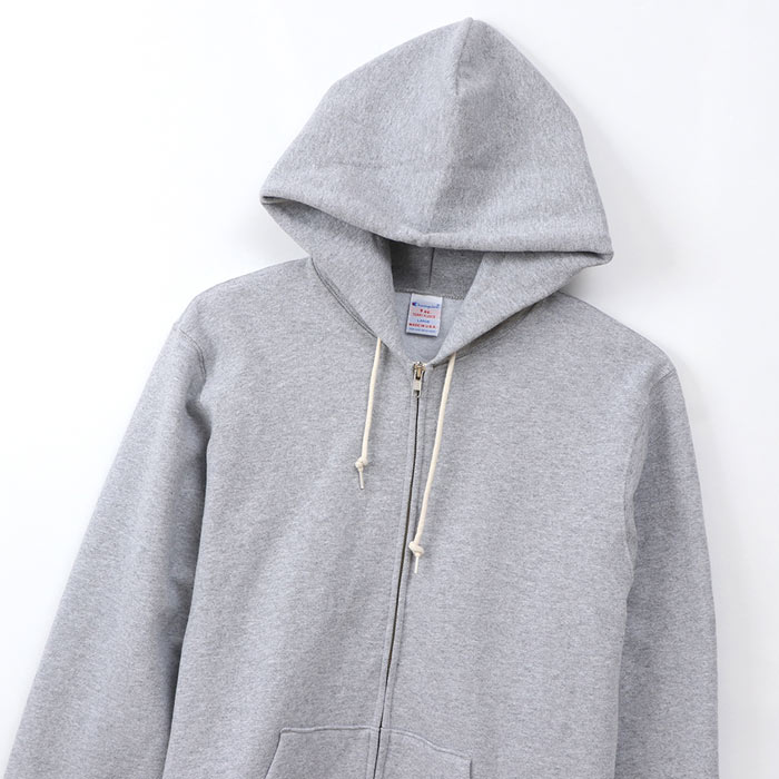 チャンピオン Champion フルジップスウェットパーカー MADE IN USA 9oz ジップアップパーカー C5-Q101  オックスフォードグレー《Champion正規取扱店》