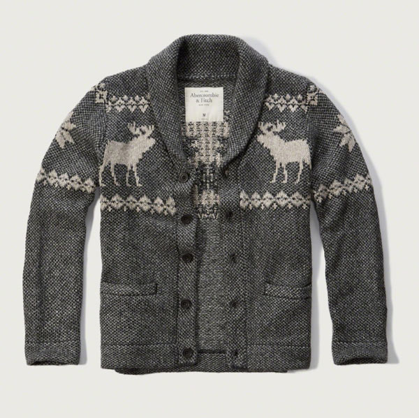 アバクロ Abercrombie＆Fitch アバクロンビー＆フィッチ カーディガン：Shawl Cardigan Sweater - Heather  Grey