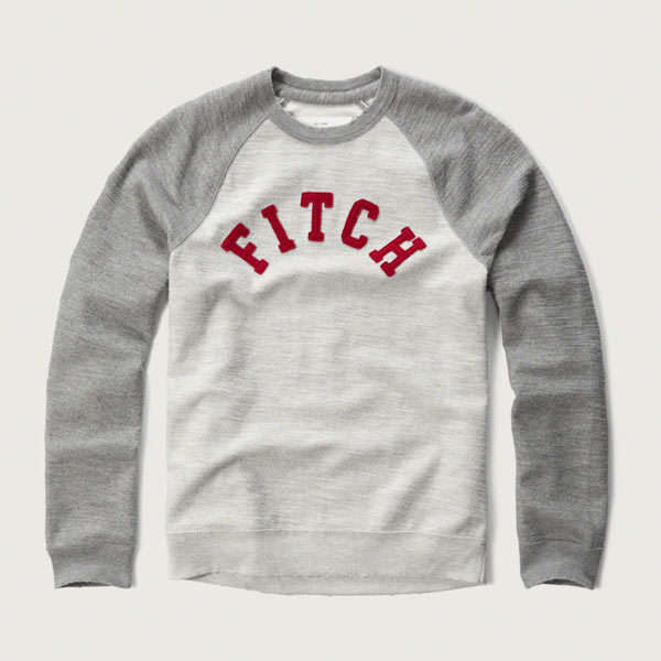 アバクロ Abercrombie＆Fitch アバクロンビー＆フィッチ トレーナー：Applique Logo Sweatshirt -  Heather Grey
