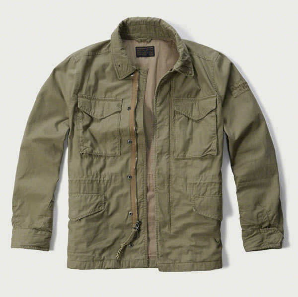 アバクロ Abercrombie＆Fitch アバクロンビー＆フィッチ ミリタリージャケット：Twill Military Jacket - Olive