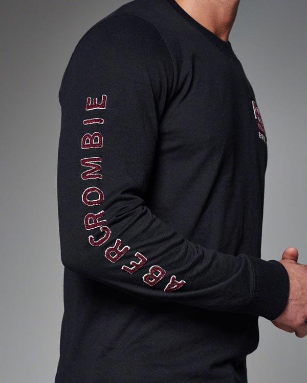 アバクロ Abercrombie＆Fitch ロンT Tシャツ：Logo Graphic Tee Navy
