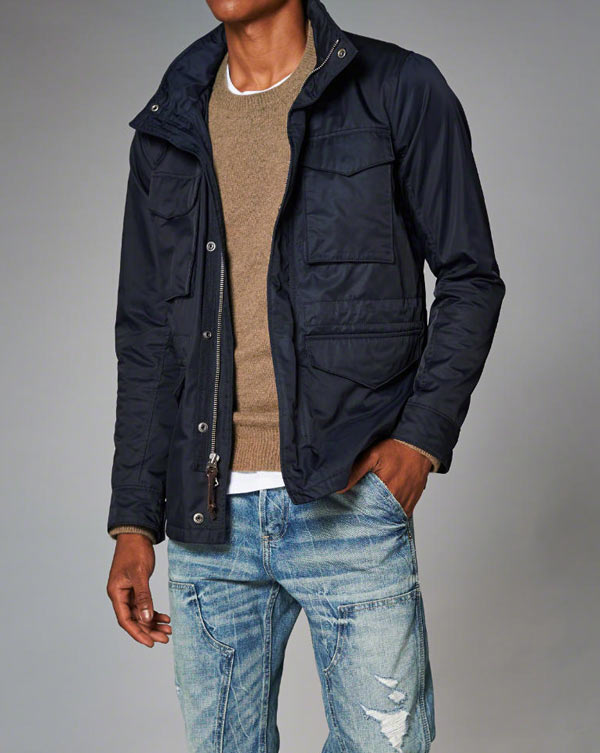 アバクロ Abercrombie＆Fitch アバクロンビー＆フィッチ ミリタリージャケット：M65 Military Jacket - Navy