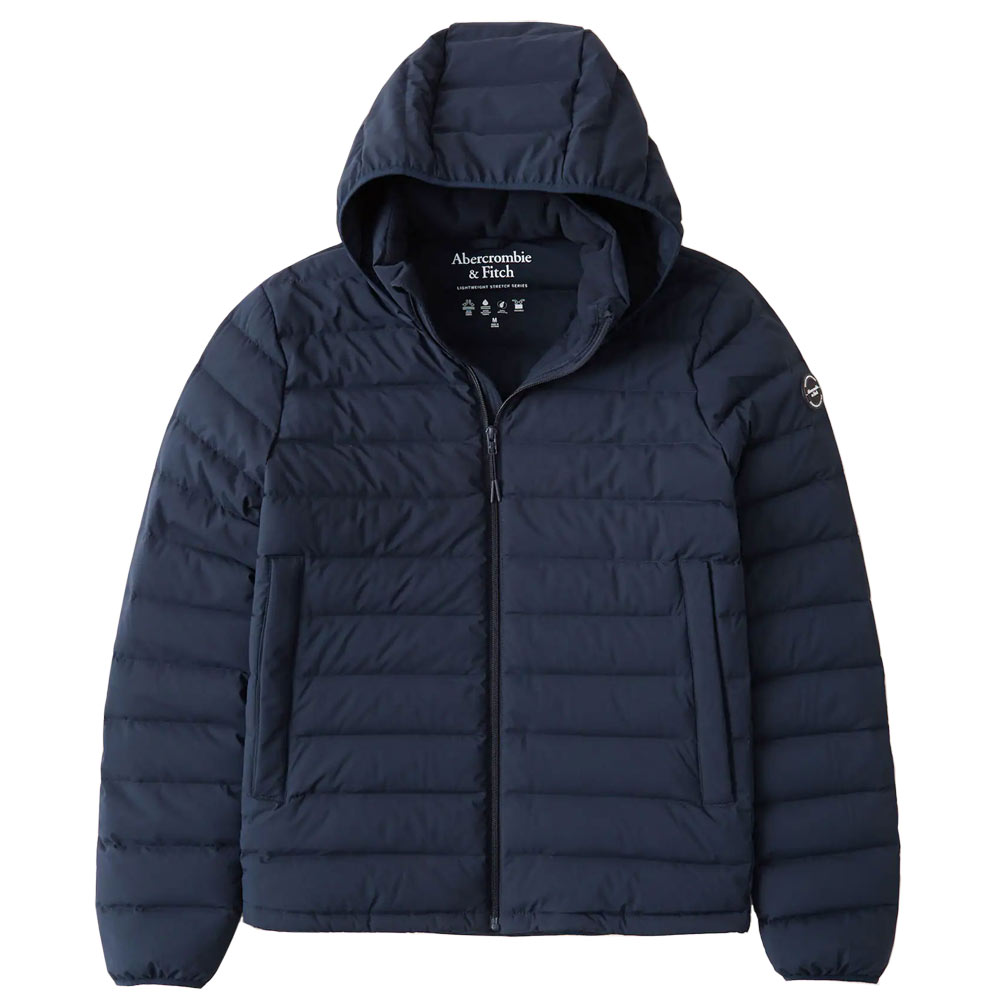 アバクロ Abercrombie Fitch アバクロンビー フィッチ フード付きダウンジャケット Stretch Down Puffer Navy ネイビー