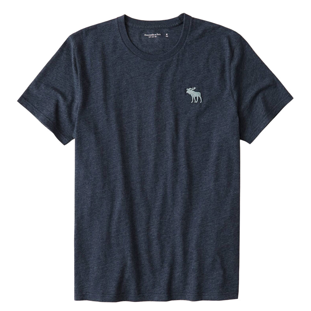 アバクロ Abercrombie Fitch アバクロンビー フィッチ ビックムース 無地tシャツ Big Icon Crew Tee ネイビー
