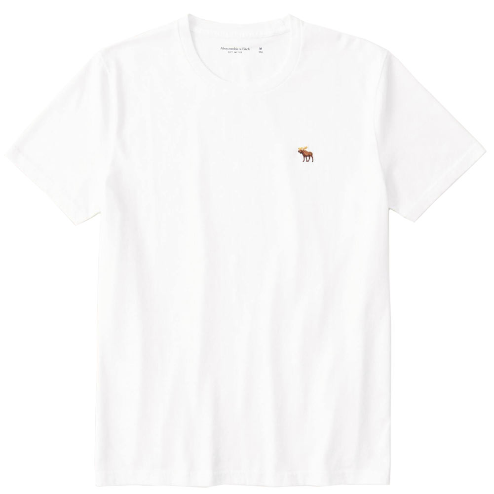 アバクロ Abercrombie Fitch アバクロンビー フィッチ Tシャツ Signature Icon Crew Tee ホワイト