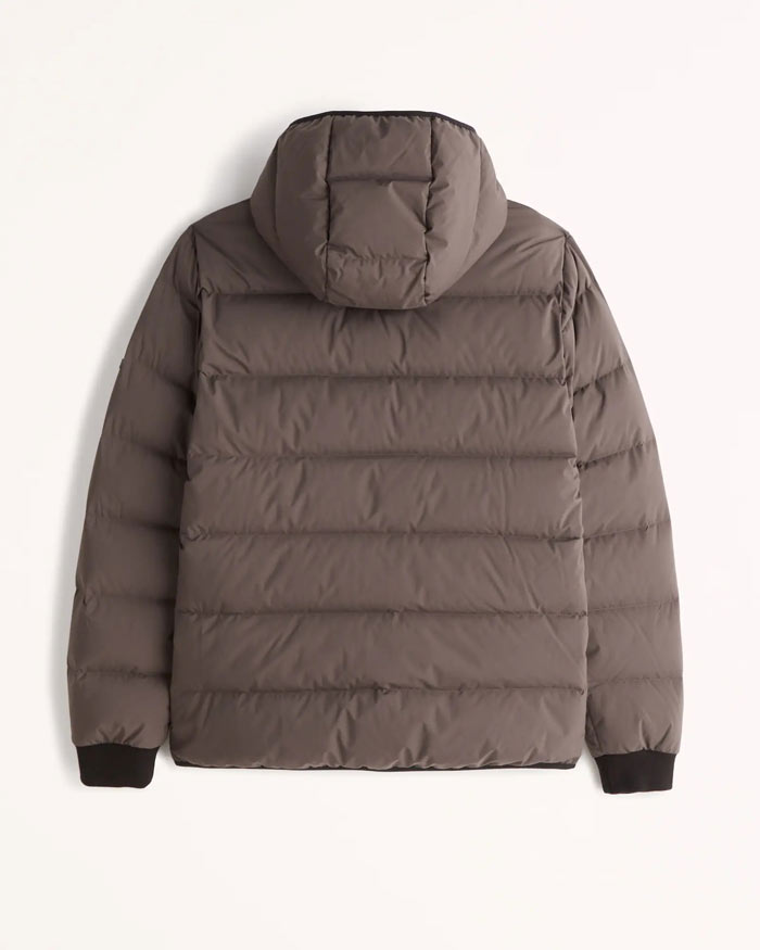 アバクロ Abercrombie＆Fitch アバクロンビー＆フィッチ ライトウェイト フーデッドダウンジャケット Down Lightweight  Hooded Puffer ブラウン