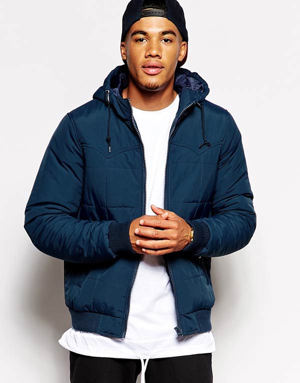 エイソス ASOS メンズ ジャケット：ASOS Quilted Jacket - Navy